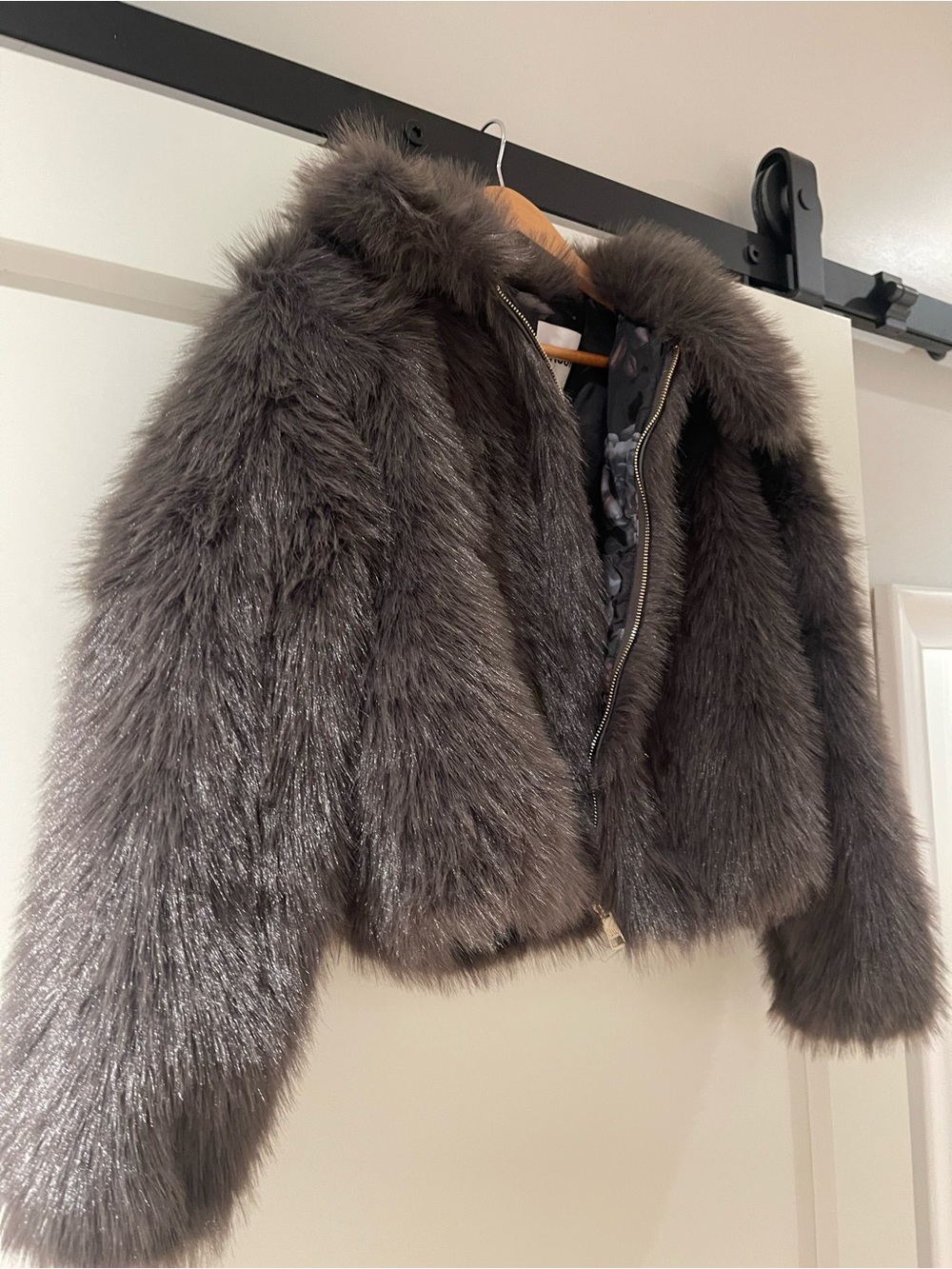 NWT Jason Wu Short Faux Fur Jacket - Gray small